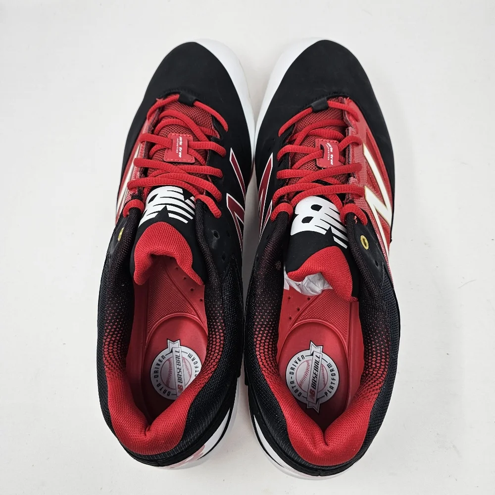 New Balance L4040BR3 Black Red White Men's Baseball Metal Cleat Size 16 No Box.‎
